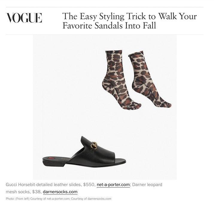 Darner Leopard Mesh socks on Vogue.com – Darner Socks