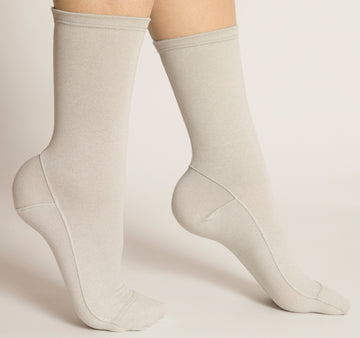 Darner Light Gray Luxe Jersey Socks - Darner Socks 