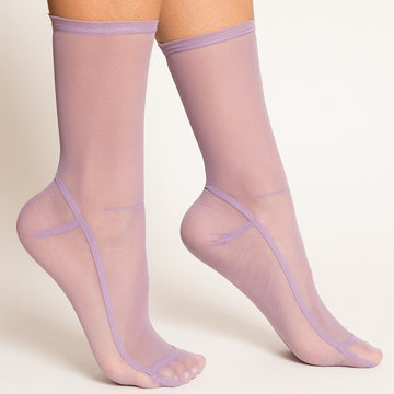 Darner Solid Lavender Mesh Socks