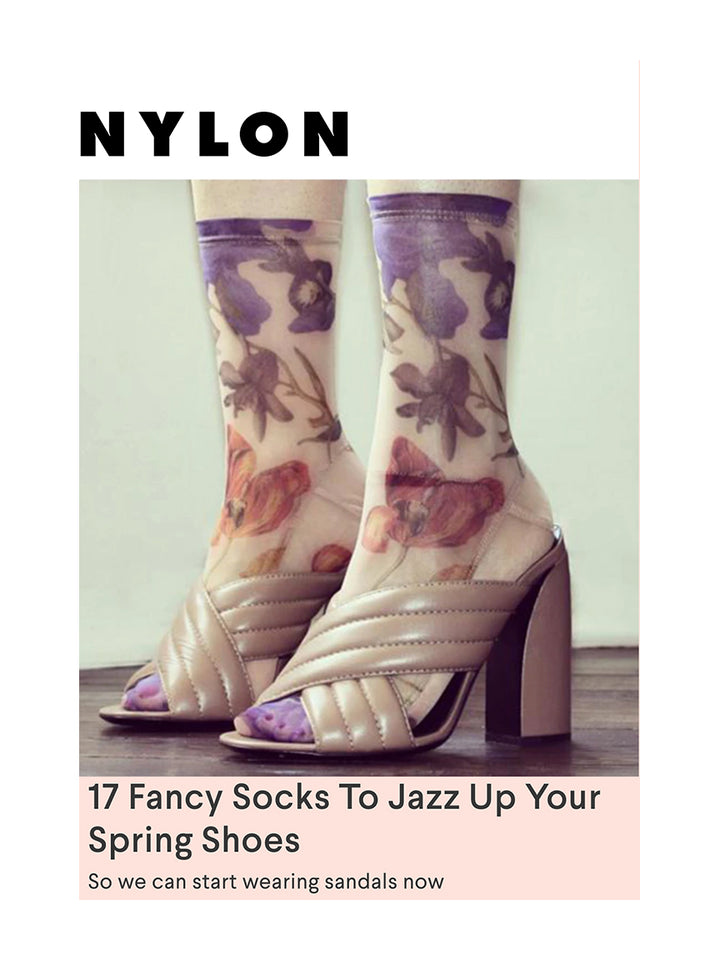 Darner Floral Mesh Socks Featured In Nylon