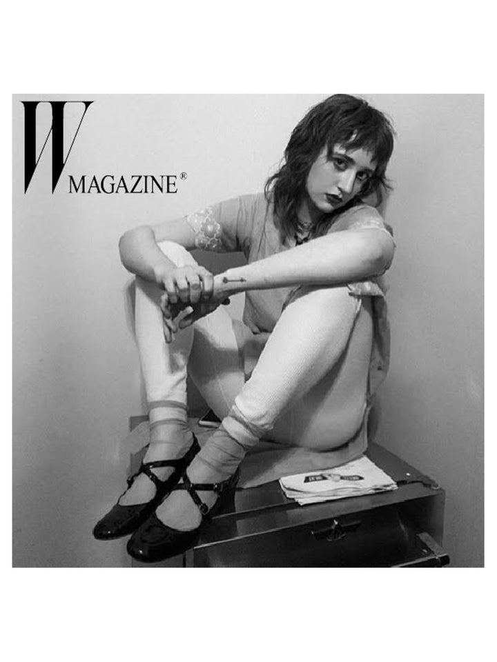 Darner Socks worn on Lucia Ribisi in W Magazine