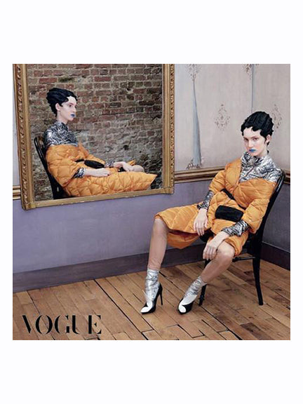 Darner Silver Velvet Socks in Vogue Italia