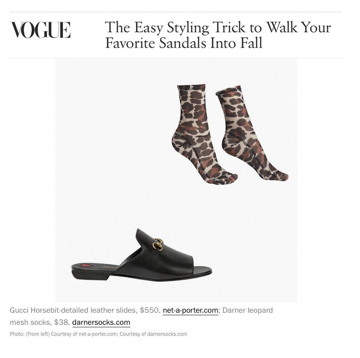 Darner Leopard Mesh socks on Vogue.com