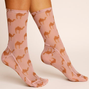 Darner Pink Camels Mesh Socks
