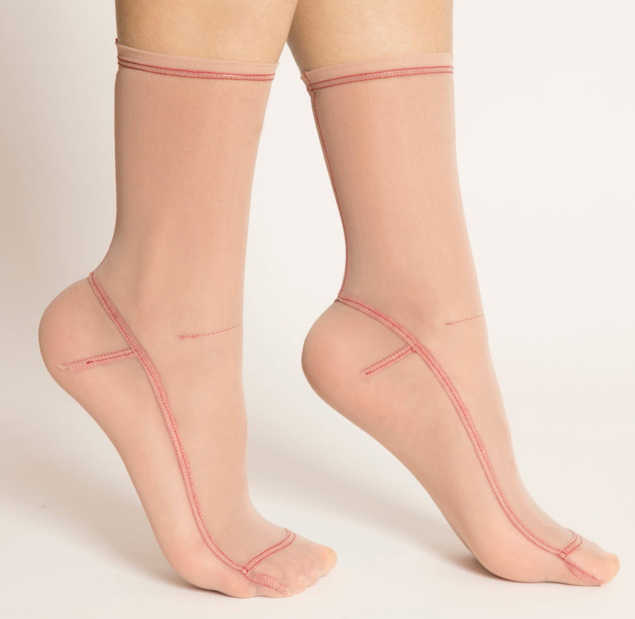 Darner Red Lined Mesh Socks - Darner Socks 