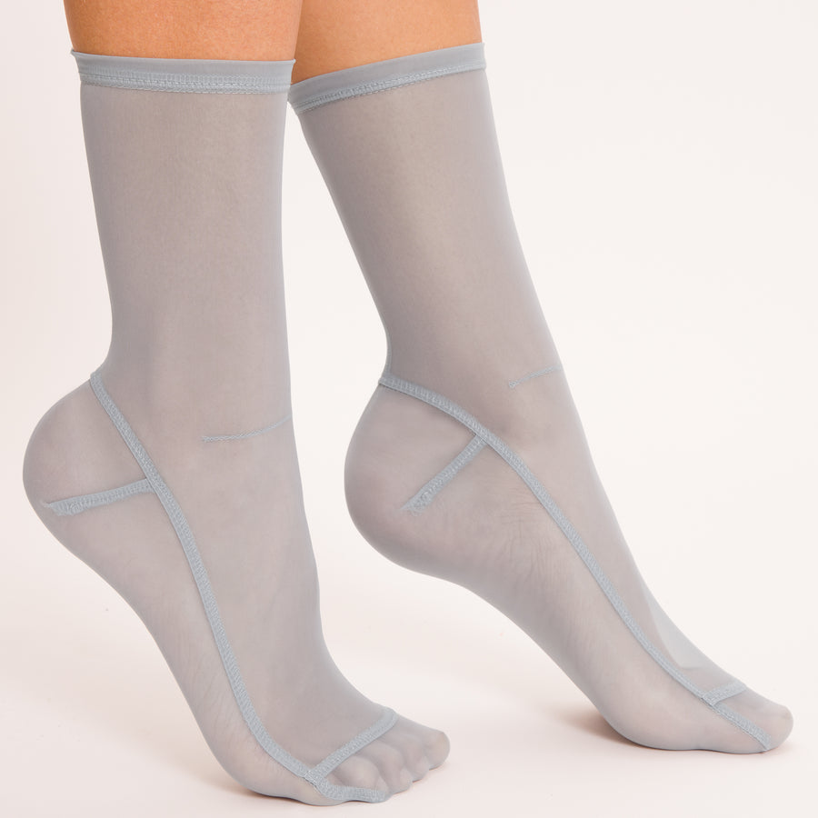 Darner Solid Powder Blue Mesh Socks - Darner Socks 