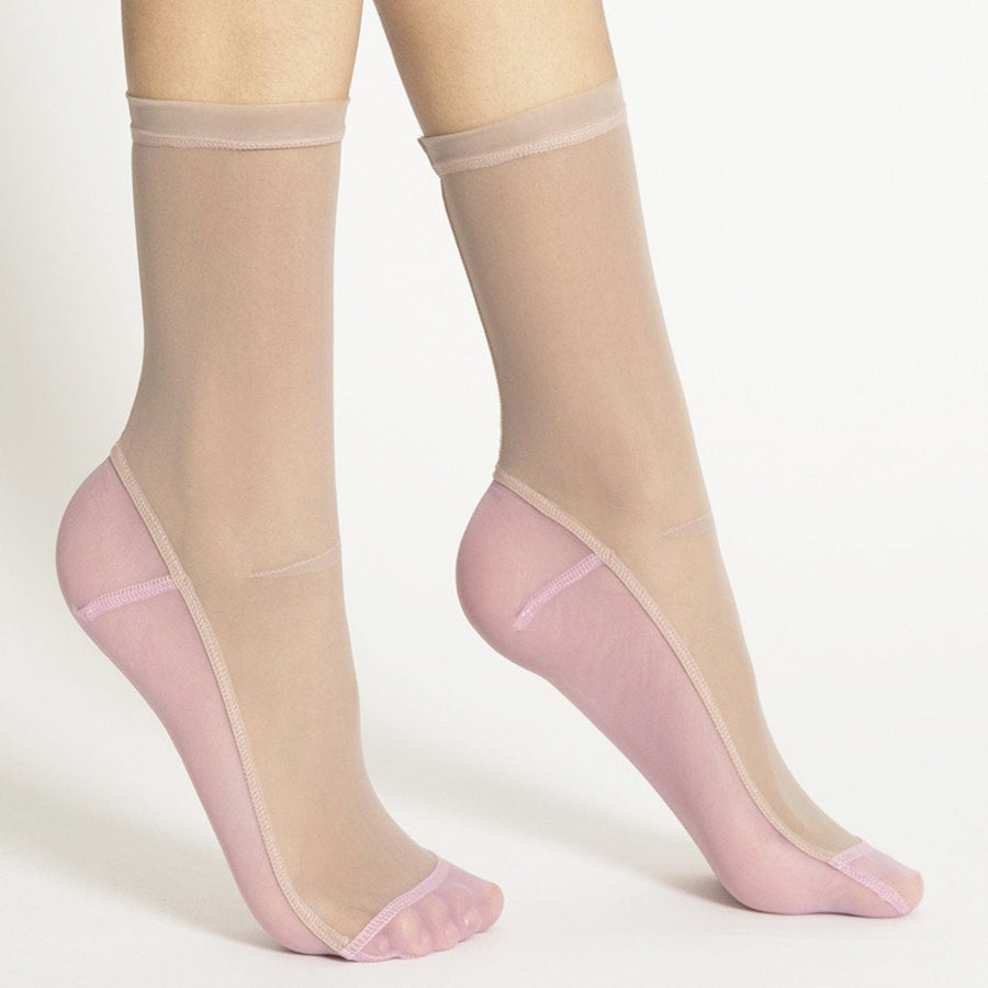 Darner Pastel Contrast Mesh Socks - Darner Socks 