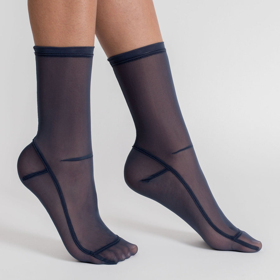 Darner Solid Blue Mesh Socks - Darner Socks 
