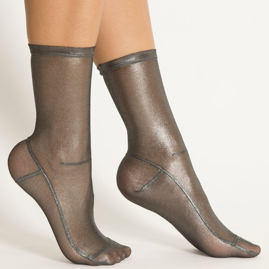 Darner Silver Foil Mesh Socks - Darner Socks 