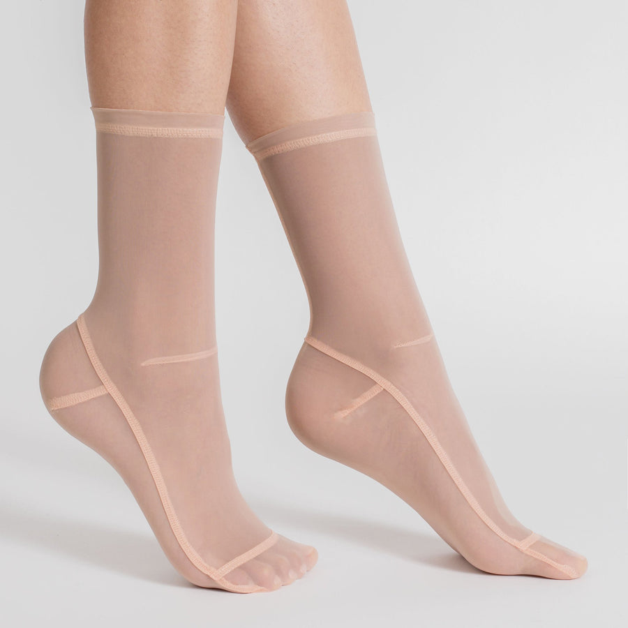 Darner Solid Cream Mesh Socks - Darner Socks 
