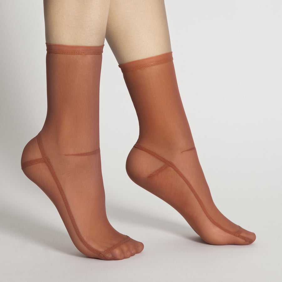 Darner Solid Burnt Orange Mesh Socks - Darner Socks 
