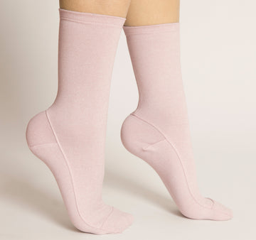 Darner Pale Pink Luxe Jersey Socks - Darner Socks 