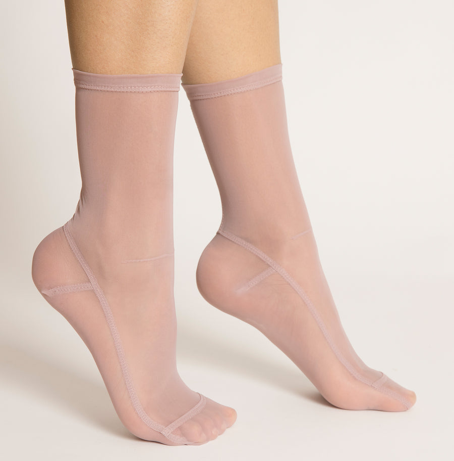 Darner Solid Blush Mesh Socks - Darner Socks 