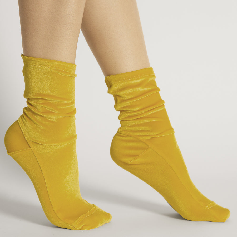 Darner Mustard Yellow Velvet Socks - Darner Socks 