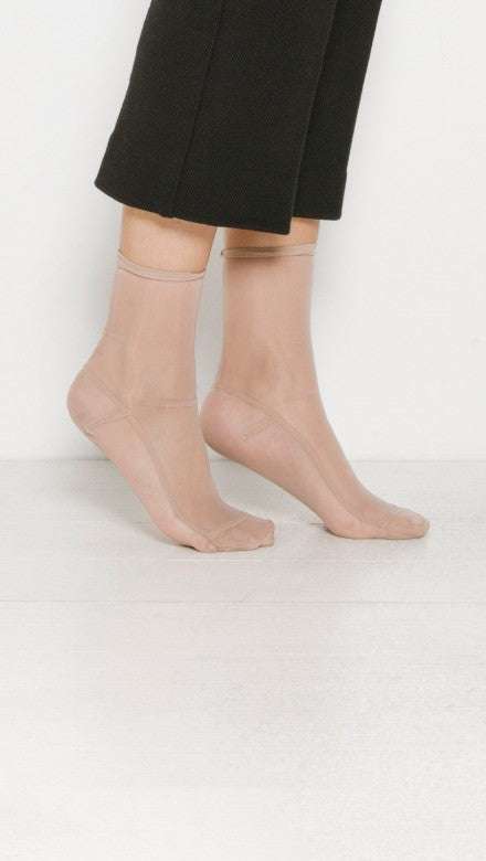 Darner Solid Cream Mesh Socks - Darner Socks 