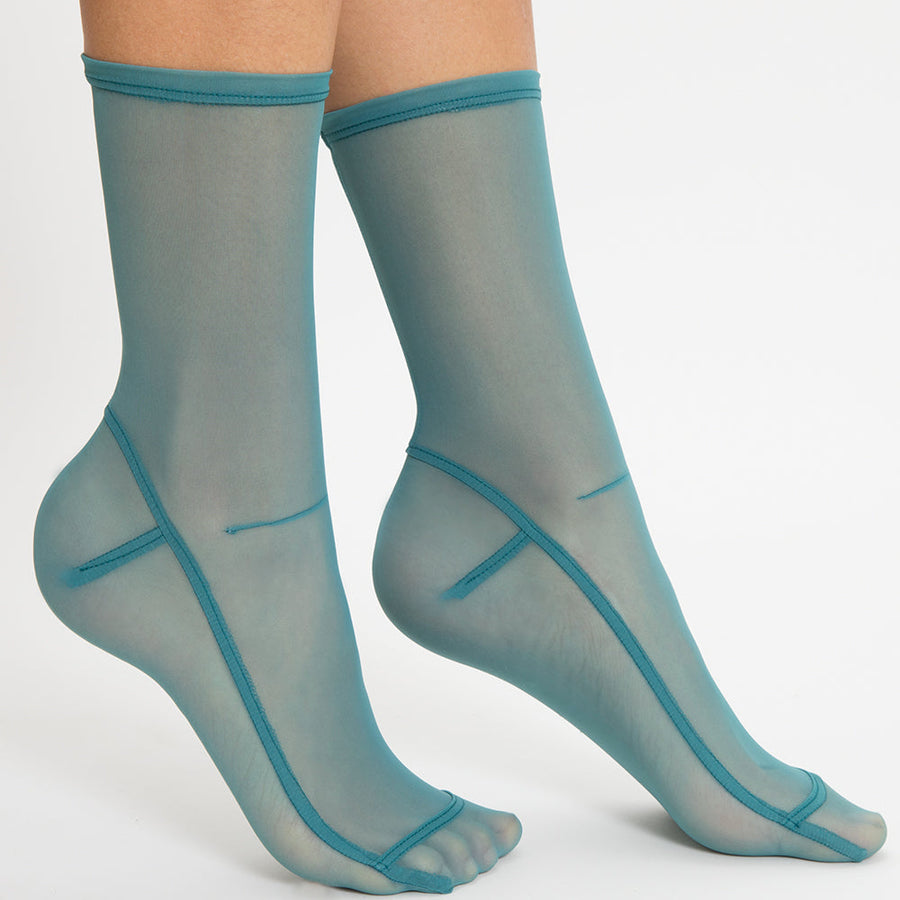 SAMPLE Solid Teal Mesh Socks