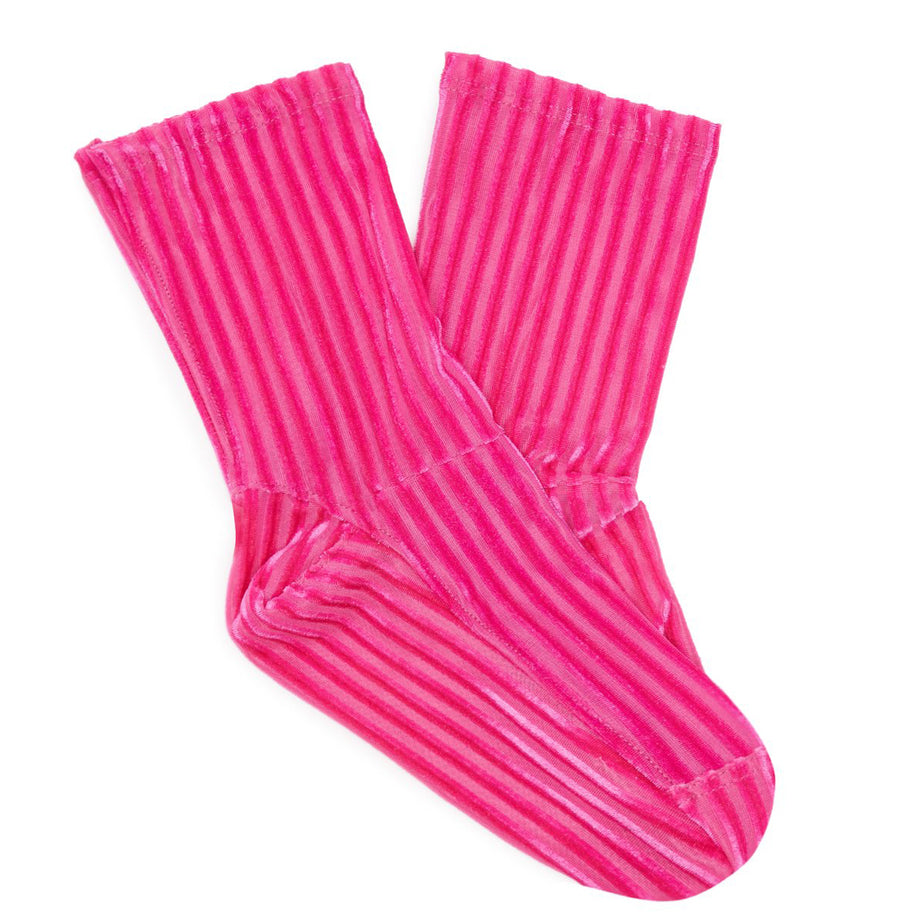 Darner x MATCHES Pink Ribbed Velvet - Darner Socks 