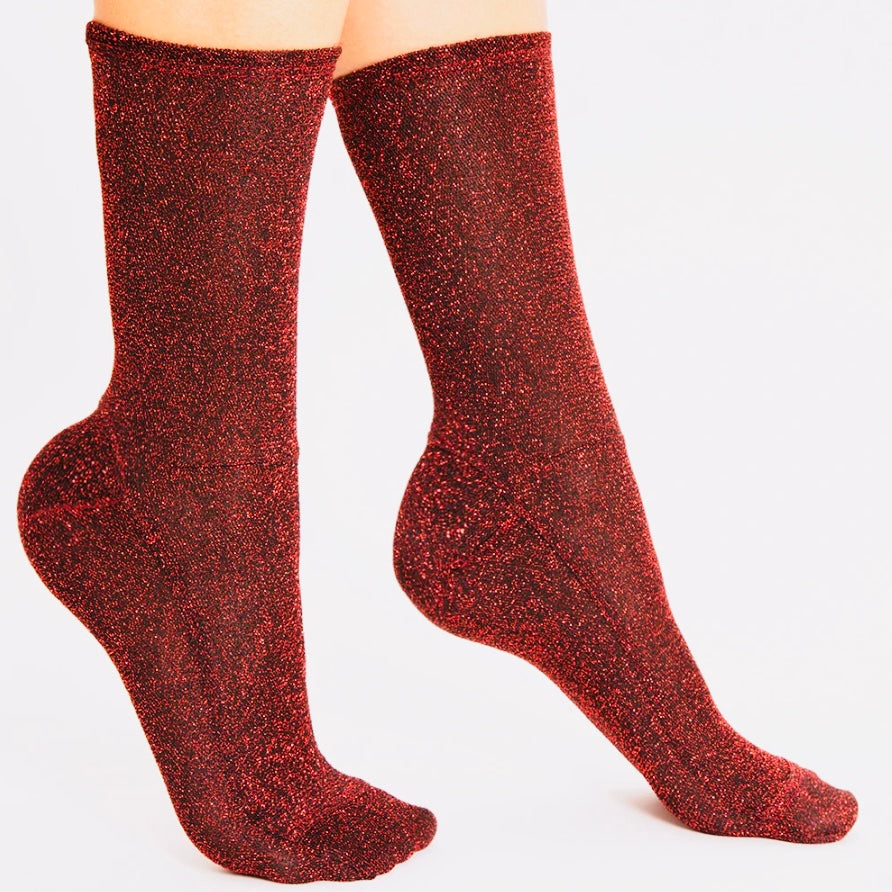 Darner Red Tinsel Shimmer Socks